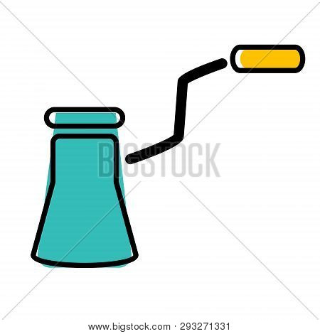 Jezve Flat Illustration On White. Kitchen Tableware, Vegetables And Food Series.