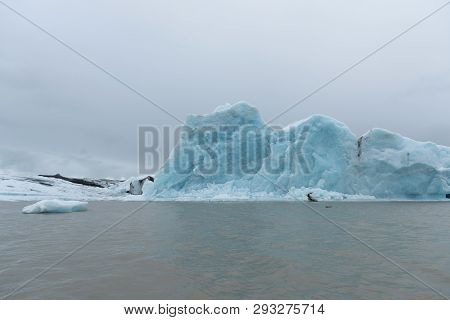Extraordinary Icebergs In The Glacier Lagoon, Jokulsarlon. The Blue Is From The Pure Compressed Ice 