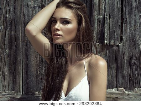 Sexy Portrait Of Young Attractive Brunette Woman