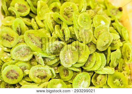 Dried and candied kivi fruits in stock market , Bueno Aires, Argentia. 