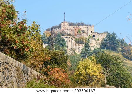 Walls Of Genoa. Fort Sperone On The Mount Peralto In Genoa. Italy