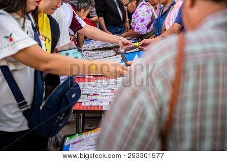 31 March 2019 At Nakorn Prathom Thailand People Are Buying Lottery
