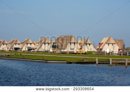 Holiday homes on the waterfront in Friesland, the Netherlands