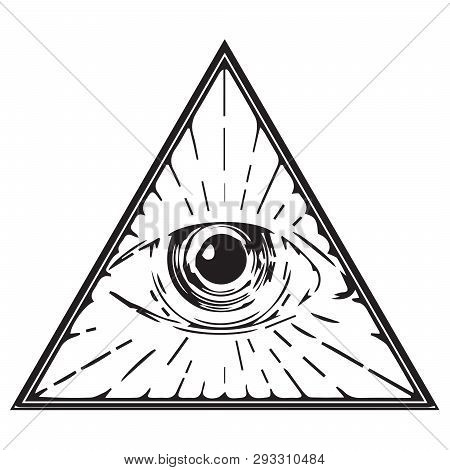 Eye Of Providence Illuminati Freemasonry Triangle Seeing All Illustration