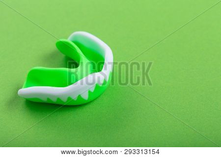 One Green Kappa On A Green Background, Tooth Protection, Sport