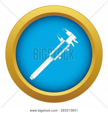 Vernier Caliper Icon Blue Vector Isolated On White Background For Any Design