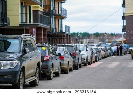 Moscow, Russia - April, 1, 2019: cars on a parkung in Moscow, Russia
