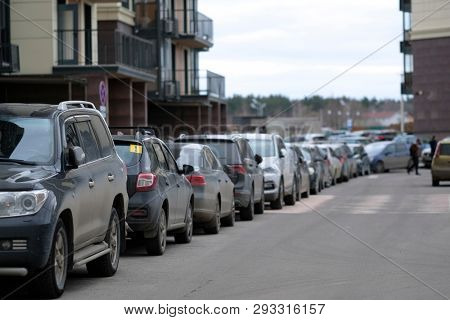 Moscow, Russia - April, 1, 2019: cars on a parkung in Moscow, Russia