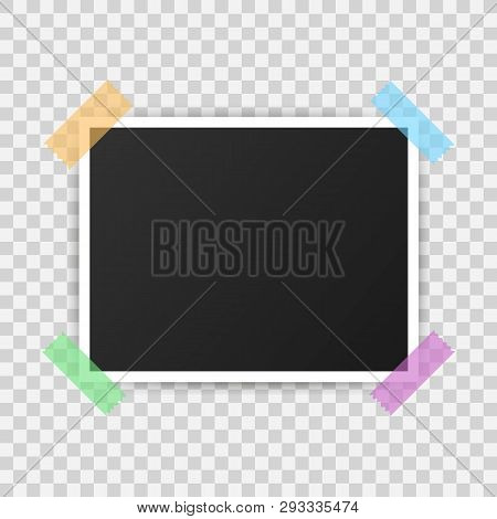 Photo Frame Mockup Design. Realistic Photograph With Blank Space For Your Image.  Vector Stock Illus