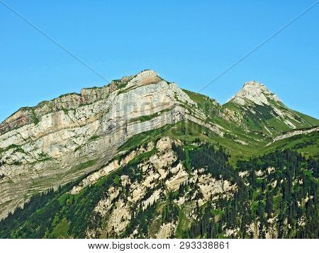 Alpine Peak Margelchopf Above The Voralpsee Lake And In The Alviergruppe Mountain Range - Canton Of 