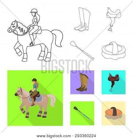 Vector Design Of Equipment And Riding Symbol. Collection Of Equipment And Competition Stock Vector I