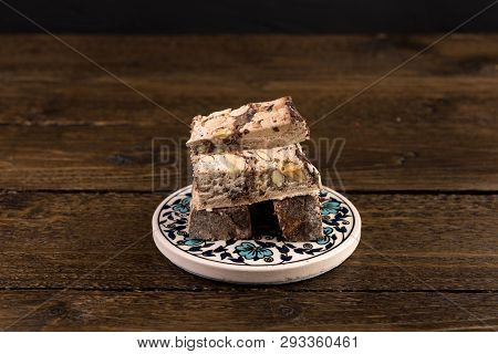 Traditional Turkish Delight Deon Table Background, Sweets