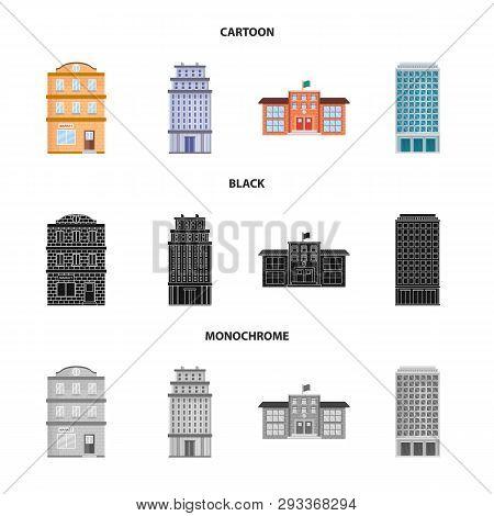 Vector Illustration Of Municipal And Center Icon. Set Of Municipal And Estate   Stock Vector Illustr