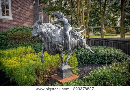 Haddonfield, New Jersey - March 30 - A Bronze Statue By Joshua Koffman Titled 