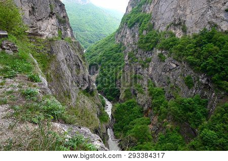 Cherek Gorge In Kabardino-balkaria In The North Caucasus, Russia. Breathtaking View Of The Mountain 