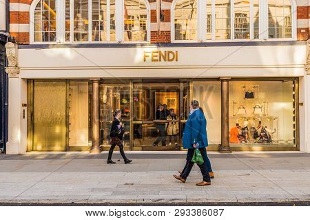 April 2019. London. A View Of The Fendi Store On Bond Street In London