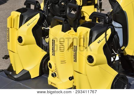 Vilnius, Lithuania - April 04: Karcher High Pressure Cleaners In Vilnius On April 04, 2019. Karcher 