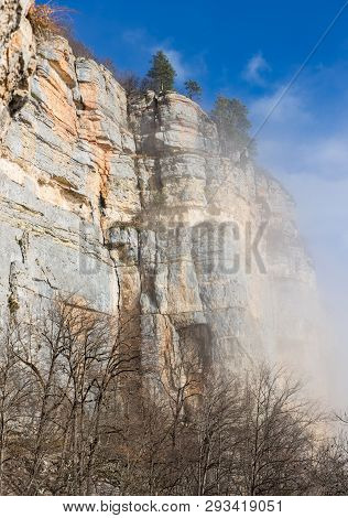 Sheer Rock, Face Like Cliff Called Eagle Shelf, Mezmay, Krasnodar Region, Russia