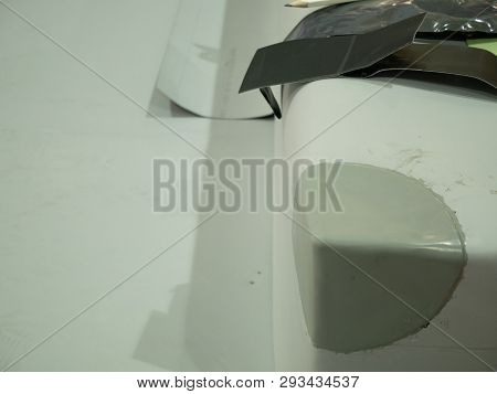 Rubber Pads For Repairing Different Waterproof Surfaces. Weatherproof Patches Applying With Heat Fan