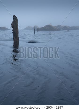 Mystic Landscape Of Stokksnes Close To Höfn On At Dusk, Iceland, Europe