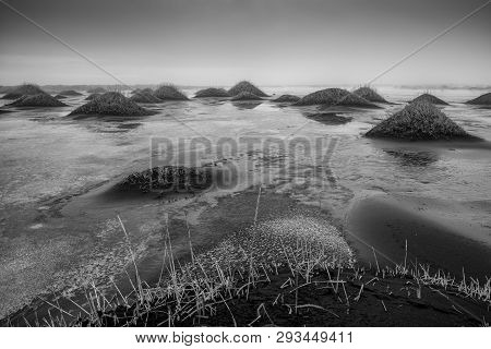Mystic Landscape Of Stokksnes Close To Höfn On At Dusk, Iceland, Europe