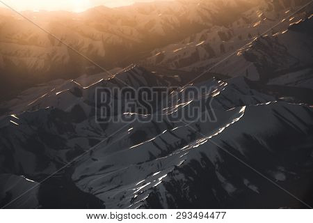 Snow Mountain View Of Leh Ladakh District ,norther Part Of India