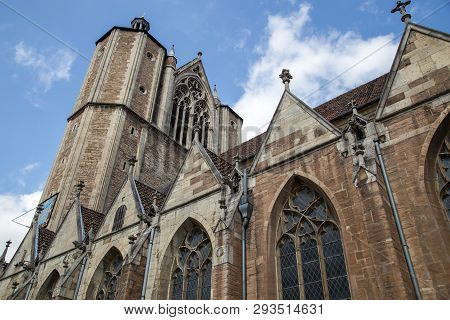 Braunschweig, Germany - August 23, 2014: Exterior View Of Brunswick Cathedral In The Historic City C