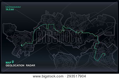 Navigate Mapping Technology Dashboard Gps Tracking Map, Showing Movement And Final Destination On Th