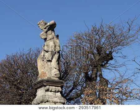 Montevecchia, Lecco, Brianza, Lombardy, Italy: Old Statue Of Historic Villa