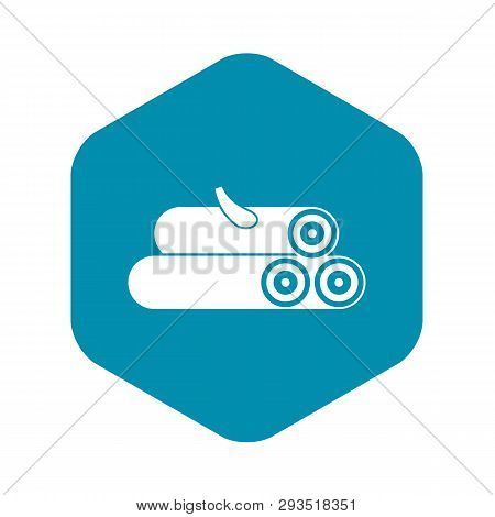 Wooden Logs Icon In Simple Style On A White Background