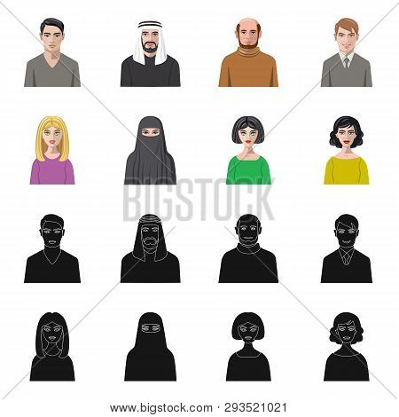 Vector Illustration Of Hairstyle And Profession  Logo. Set Of Hairstyle And Character  Vector Icon F