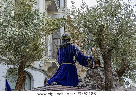 Zamora, Spain; March 2018: Holy Thursday Procession Of The Confraternity Of The Holy Cross, Discipli