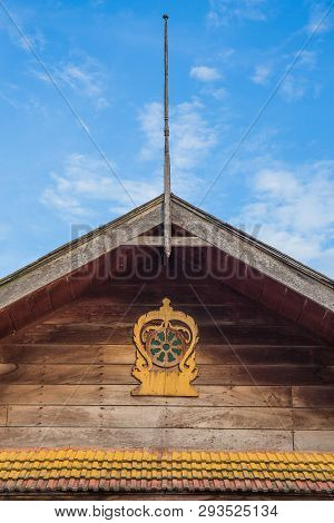 Thai Style Antique Gable In Wat Rat Bamrung (wat Ngon Kai) - Samut Sakhon, Thailand