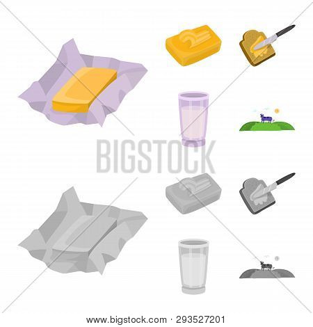 Vector Design Of Creamy And Product Icon. Set Of Creamy And Farm Stock Vector Illustration.