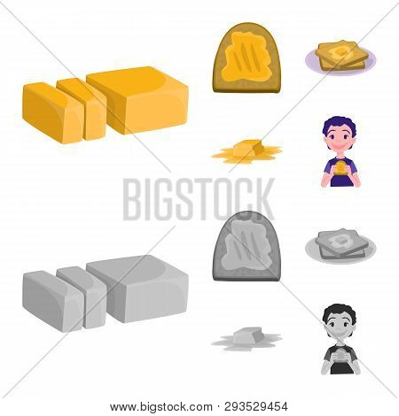 Isolated Object Of Creamy And Product Symbol. Set Of Creamy And Farm Stock Vector Illustration.