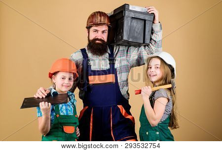 Create Room You Really Want Live. Follow Father. Father Builder Kids Girls. Teach Daughter. Informal