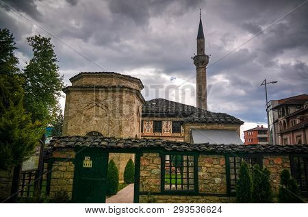 Exterior View To Spotted Mosque Alaca Cami Kalkandelen Aka Painted Mosque In Tetovo, North Macedonia