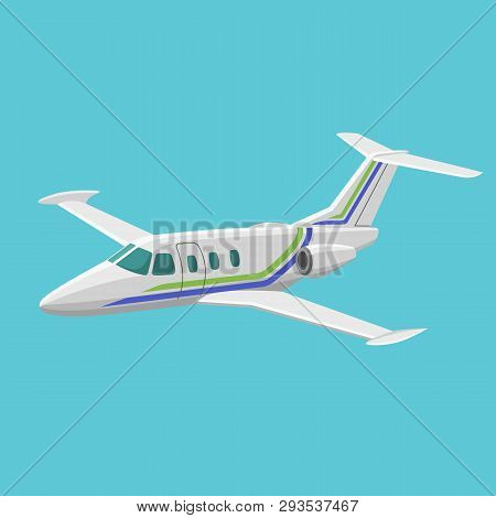 Small Private Jet Vector. Business Jet Illustration.
