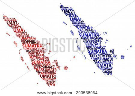 Sketch Sumatra Letter Text Map, Sumatra (republic Of Indonesia, Greater Sunda Islands) - In The Shap