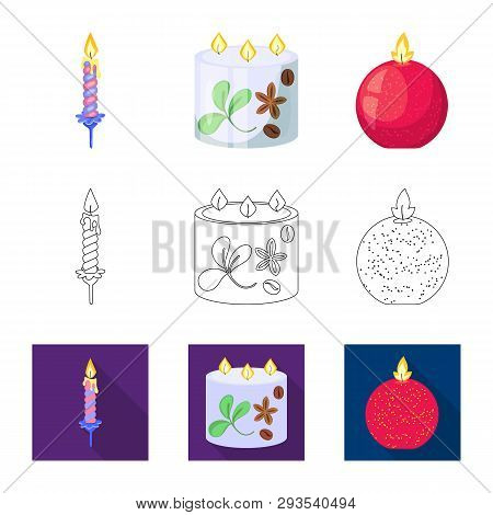 Vector Design Of Relaxation And Flame Symbol. Set Of Relaxation And Wax Vector Icon For Stock.