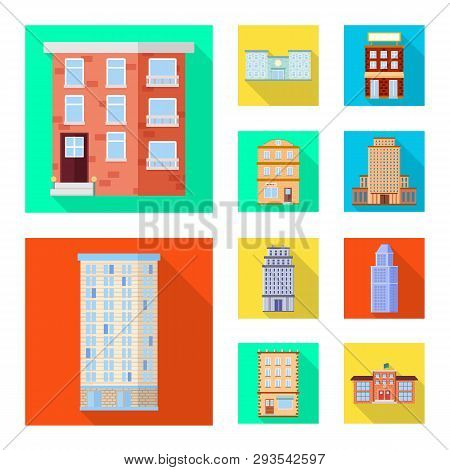 Vector Illustration Of Municipal And Center Symbol. Set Of Municipal And Estate   Stock Vector Illus