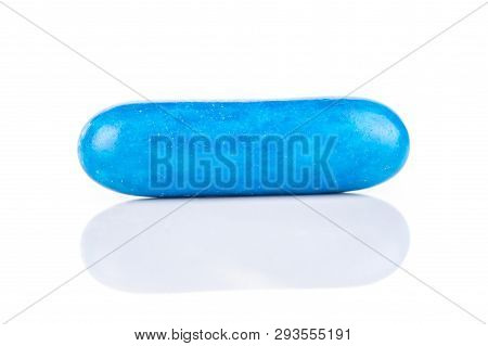 One Whole Blue Sweet Licorice Comfit Isolated On White Background