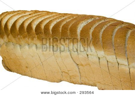 Ломтики хлеба, изолированные на белом фоне с обтравочный контур