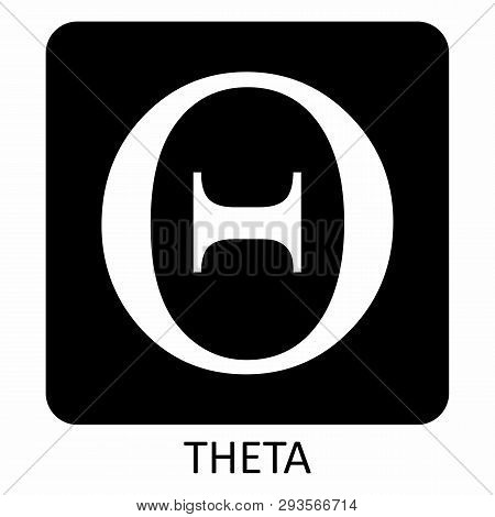 White Theta Greek Letter Uppercase On Dark Background Illustration