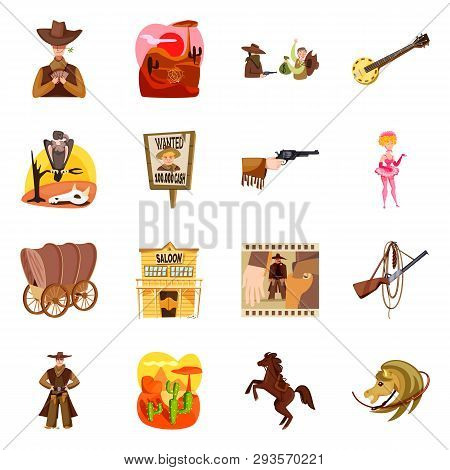 Isolated Object Of Wild And West Icon. Collection Of Wild And American Stock Symbol For Web.