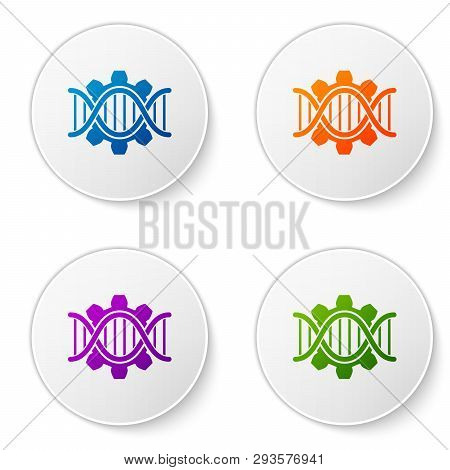 Color Genetic Engineering Icon Isolated On White Background. Dna Analysis, Genetics Testing, Cloning