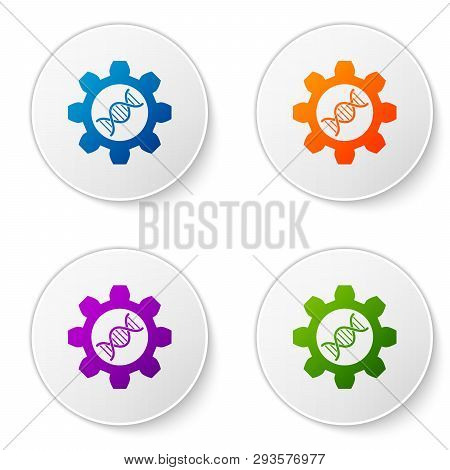 Color Genetic Engineering Icon Isolated On White Background. Dna Analysis, Genetics Testing, Cloning