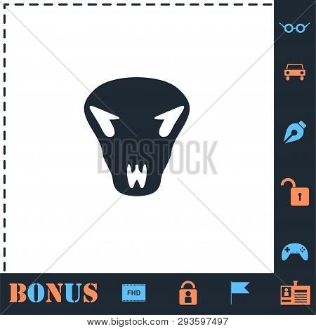 Cow Skull. Perfect Icon With Bonus Simple Icons