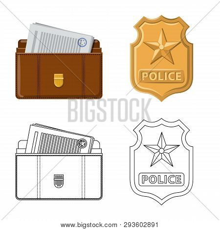 Vector Design Of Law And Lawyer Symbol. Set Of Law And Justice Vector Icon For Stock.