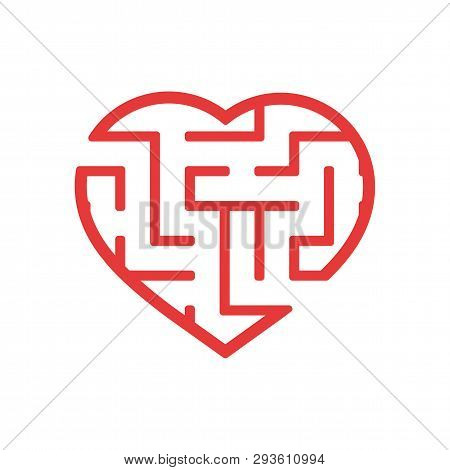 Color Labyrinth Heart. Game For Kids And Adult. Puzzle For Children. Maze Conundrum. Valentine's Day